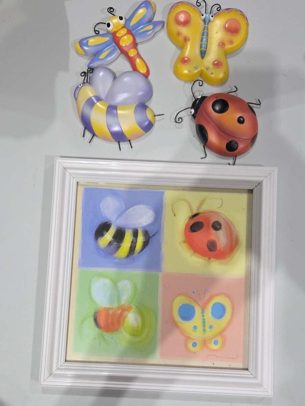 Whimsical Bugs Wall Art - Yellow, Purple & Red